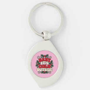 Baby It Is Cold Outside Swirl Keychain