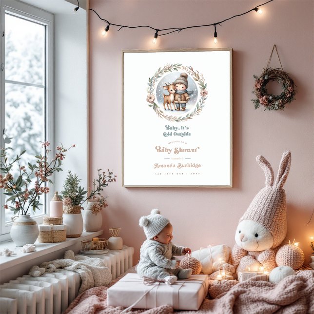 "Baby It’s Cold Outside!" Baby Shower Welcome Poster ("Baby It’s Cold Outside!" Baby Shower Welcome Poster)