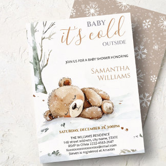 Baby It’s Cold Outside bear Baby Shower Invitation