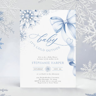 Baby It’s Cold Outside Blue Baby Shower Invitation