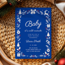 Baby It’s Cold Outside blue winter baby shower 