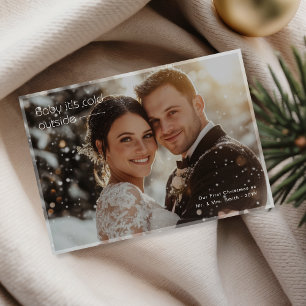 Baby It’s Cold Outside Newlywed First Christmas Holiday Card