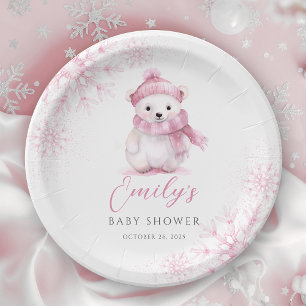Baby It’s Cold Outside Pink Paper Plates