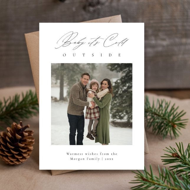 Baby It’s Cold Outside Snowy Christmas Photo Card (Creator Uploaded)