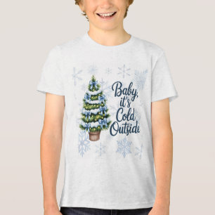 Baby, It’s Cold Outside Winter Baby Boy Shower Tri-Blend Shirt