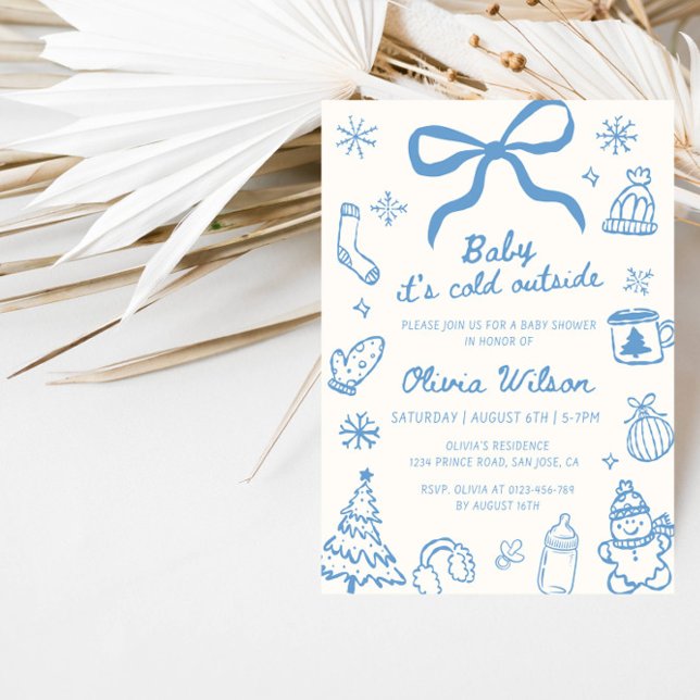 Baby It’s Cold Outside Winter Baby Shower Party Invitation (Creator Uploaded)
