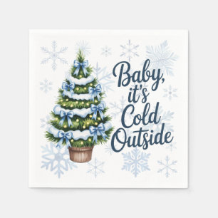 Baby, It’s Cold Outside Winter Boy Baby Shower Napkin