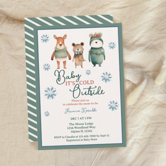 Baby It’s Cold Outside Winter Woodland Shower Invitation (Creator Uploaded)