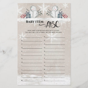 Baby Item ABC Snowman Baby Shower 
