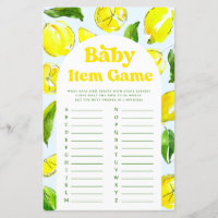 Baby Item Game Lemon Retro Baby Shower