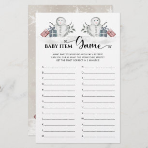 Baby Item Game Snowman Baby Shower
