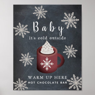 Baby It's Cold Chalkboard Hot Chocolate Bar Sign
