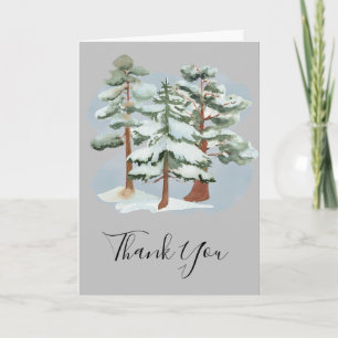 Baby its cold cold outside winter forest photo  thank you card