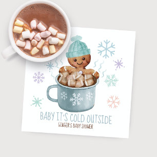 Baby It's Cold Cookies & Cocoa Boy Baby Shower   Napkin
