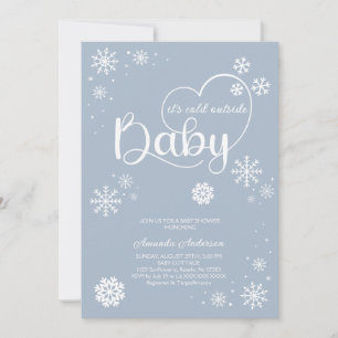 Baby It's Cold Minimalist Boy baby shower Invitation