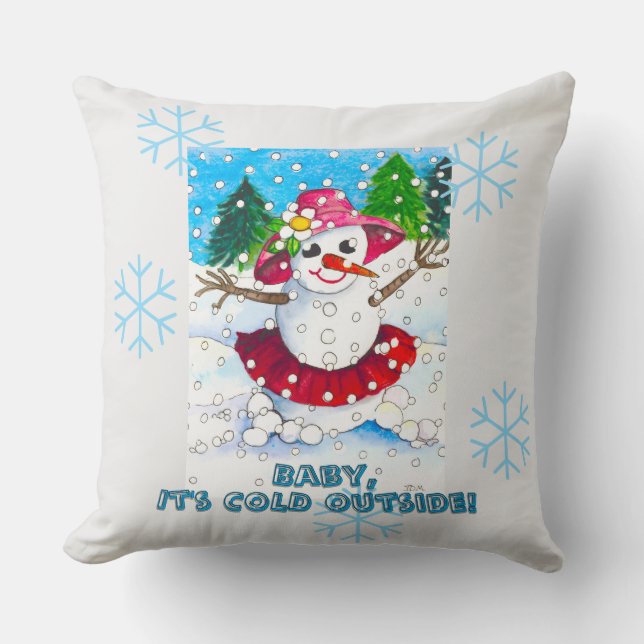 Baby it's Cold Outside 20" Throw Pillow (Front)