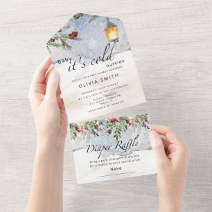 Baby it's cold outside All In One Invitation