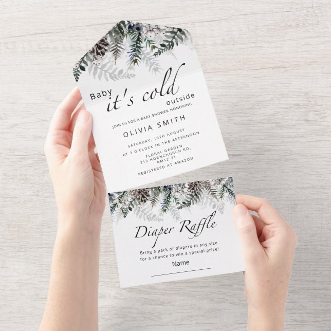 Baby it's cold outside All In One Invitation (Tearaway)