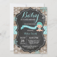 Baby its Cold Outside Aqua Baby Shower