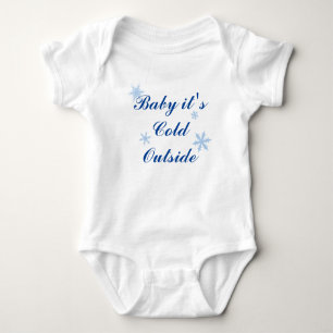 Baby it's Cold Outside Baby Boy Bodysuit in Blue
