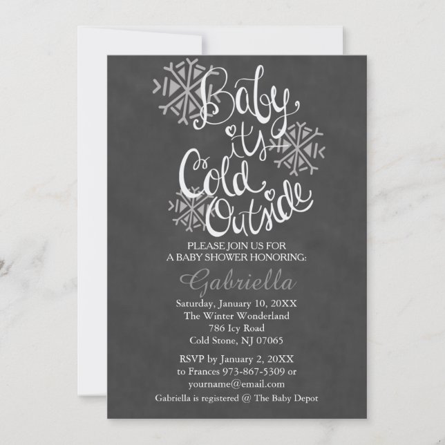 Baby It's Cold Outside Baby Boy Shower Invitation (Front)