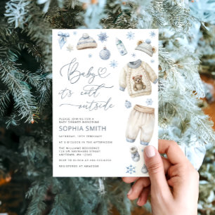 Baby it's Cold Outside Baby Clothes Baby Shower Invitation