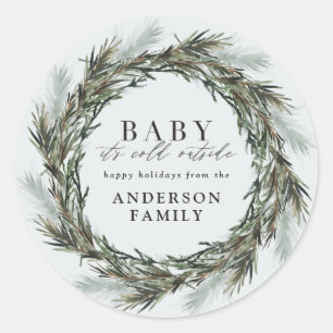 Baby it's cold outside baby holiday stickers