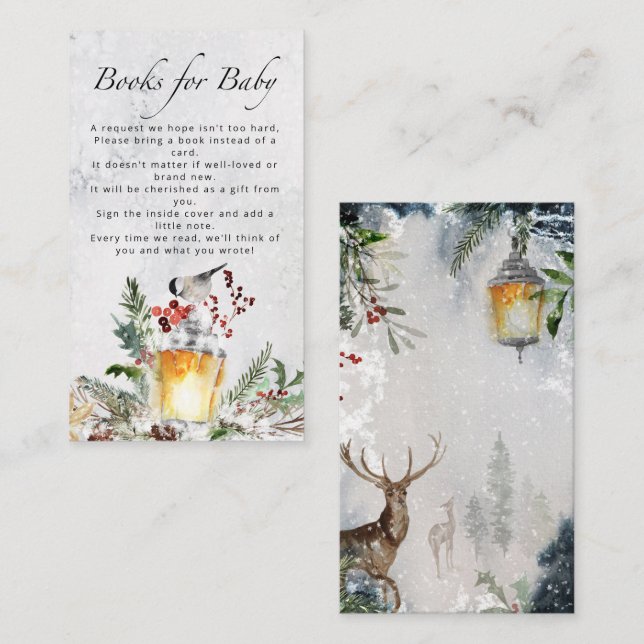 Baby it's cold outside baby shower books for baby enclosure card (Front/Back)