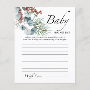 Baby it's cold outside baby shower bucket list