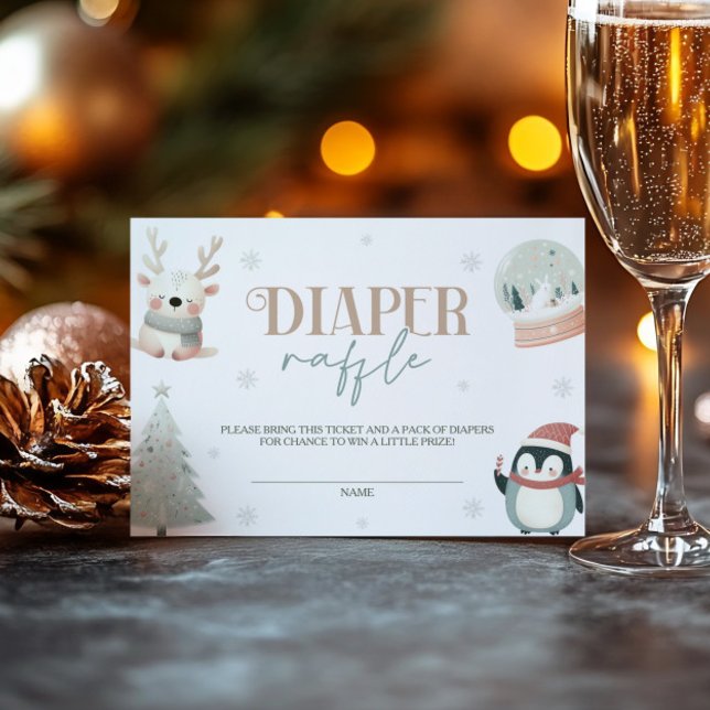 Baby Its Cold Outside Baby Shower Diaper Raffle Enclosure Card (Creator Uploaded)
