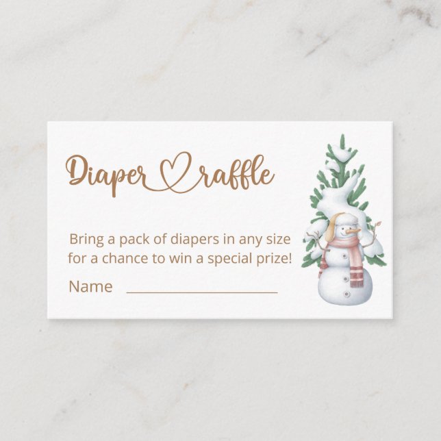 Baby its Cold Outside Baby Shower Diaper Raffle Enclosure Card (Front)
