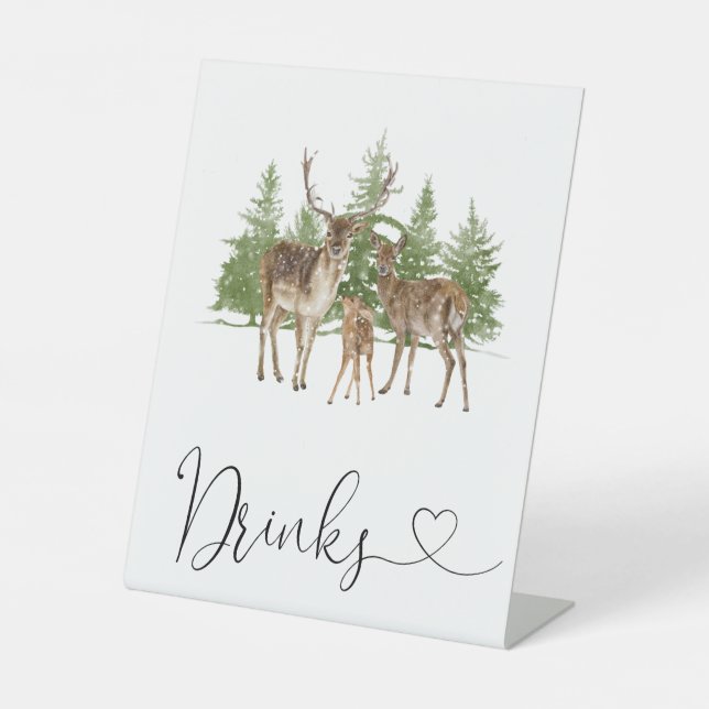 Baby It's Cold Outside Baby Shower Drinks Pedestal Sign (Front)