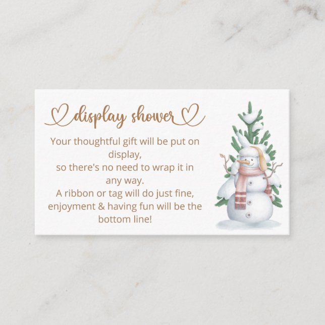 Baby it's cold outside baby shower  enclosure card (Front)