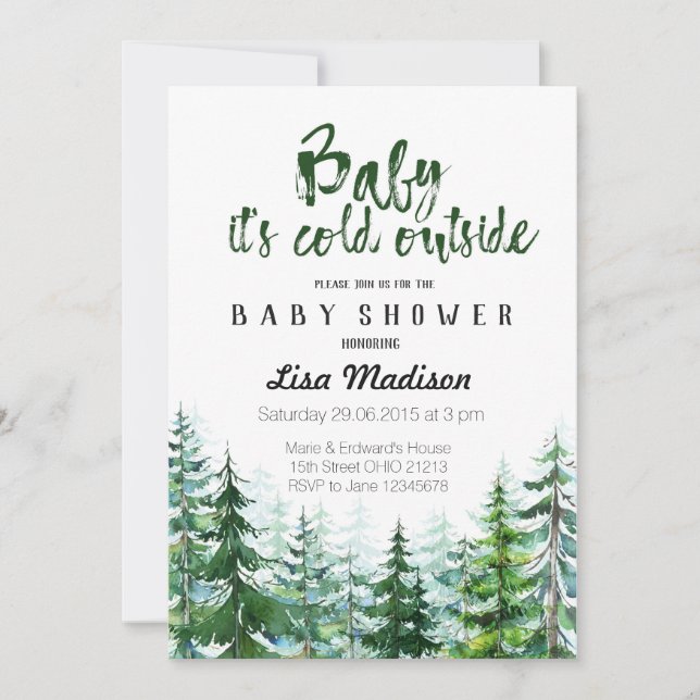 Baby it's cold outside Baby Shower Invitation (Front)