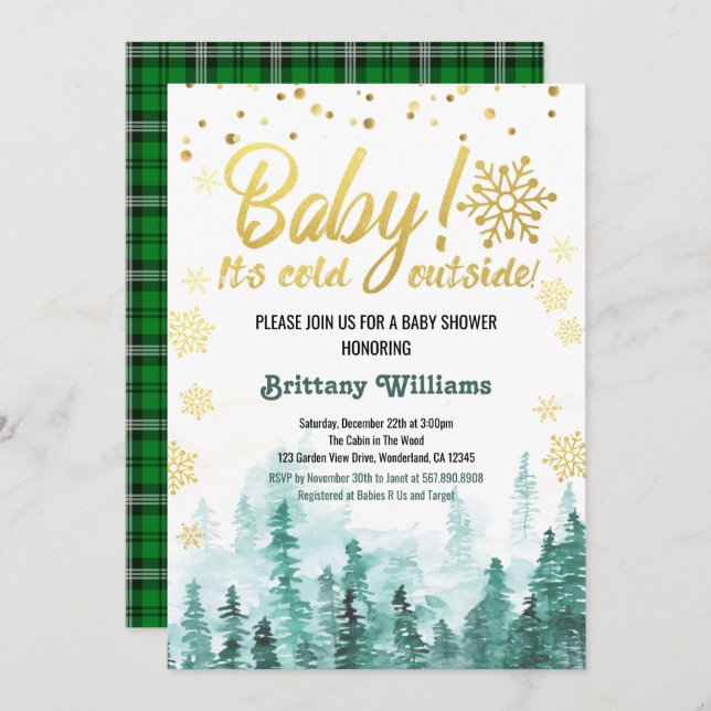 Baby It's Cold Outside Baby Shower Invitation (Front/Back)