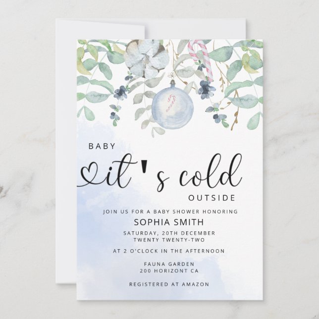 Baby it's cold outside baby shower invitation (Front)