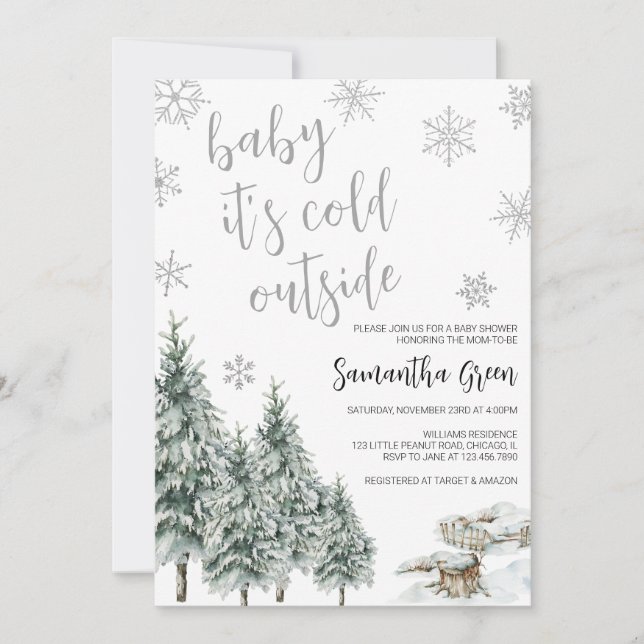 Baby It's Cold Outside Baby Shower Invitation (Front)