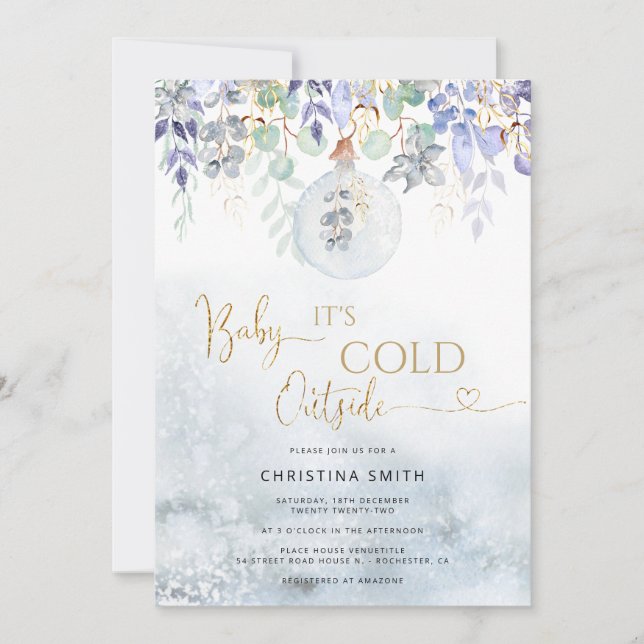 Baby it's cold outside baby shower invitation (Front)