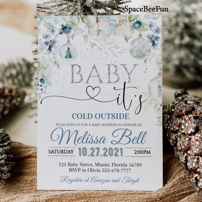 Baby it's cold outside Baby shower invitation Wint (Baby it's cold outside Baby shower invitation Winter baby shower invites Christmas baby )