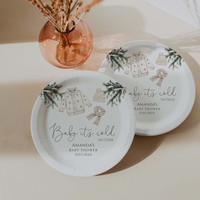 Baby It's Cold Outside Baby Shower Paper Plate (Creator Uploaded)