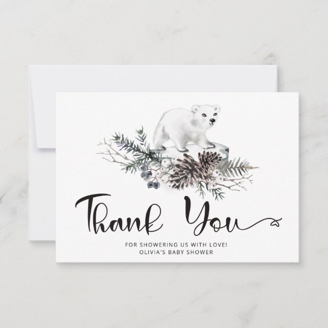 Baby its cold outside baby shower thank you card (Front)