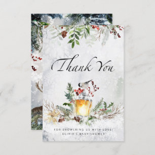 Baby its cold outside baby shower thank you card