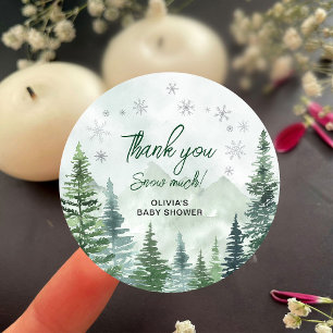 Baby it's Cold Outside Baby Shower Thank you Classic Round Sticker
