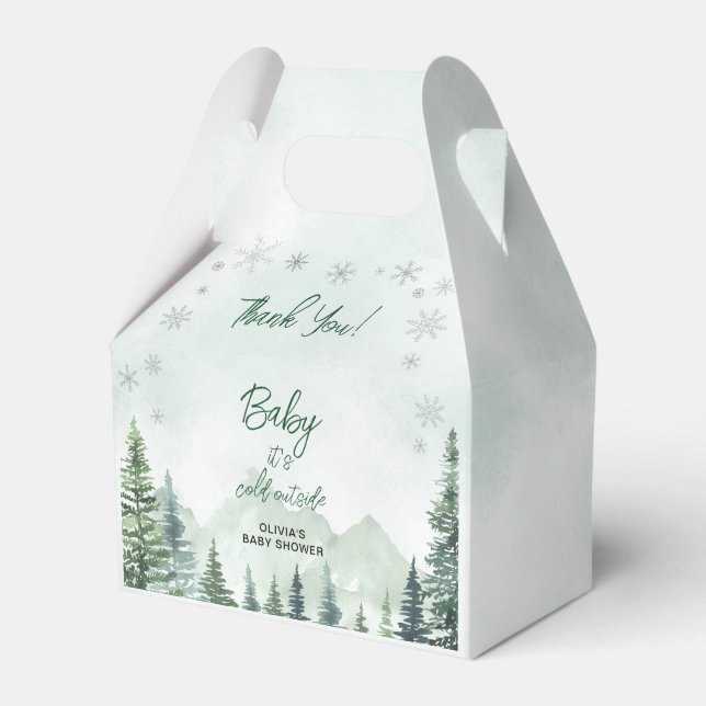 Baby it's Cold Outside Baby Shower Thank You Favour Box (Front Side)