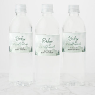 Baby it's Cold Outside Baby Shower Water Bottle Label