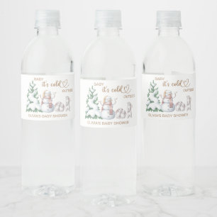 Baby its cold outside. Baby Shower Water Bottle Label