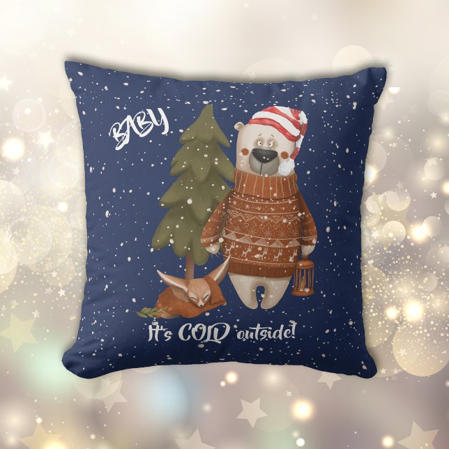 Baby It's Cold Outside Bear and Fox Cushion (Creator Uploaded)