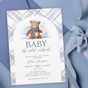Baby it's Cold Outside Bear Boy Baby Shower Invitation