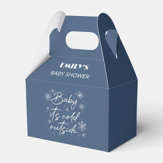 Baby It's Cold Outside Blue Favour Box (Front Side)