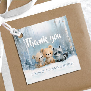 Baby it's cold outside Blue Forest Baby Shower Favour Tags